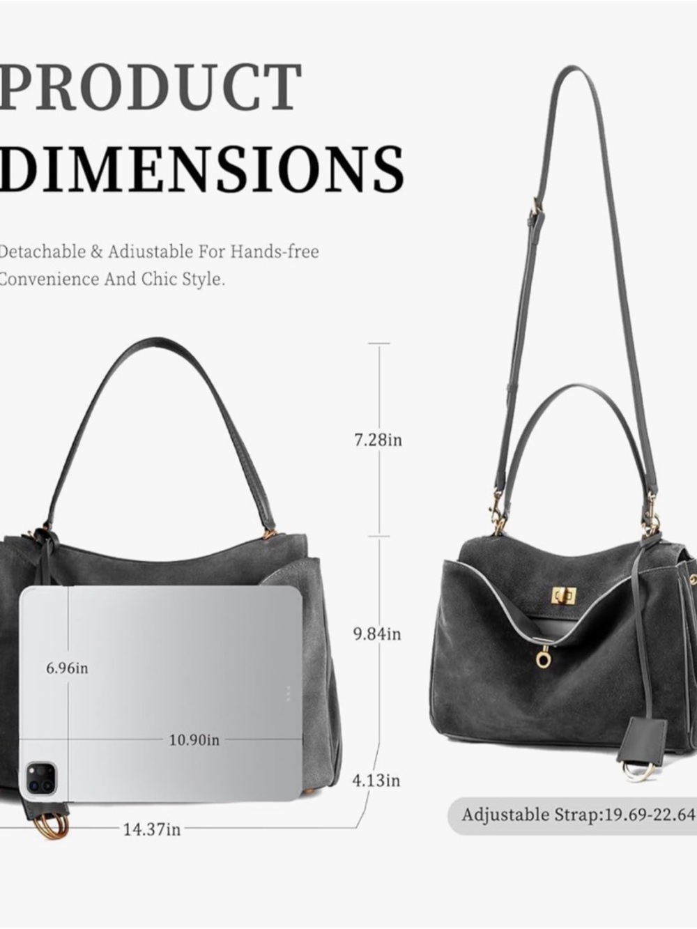 Most Wanted ! Just like the Balenciaga Rodeo. Grey Suede. Brand new “It Bag”. - Picture 4 of 10